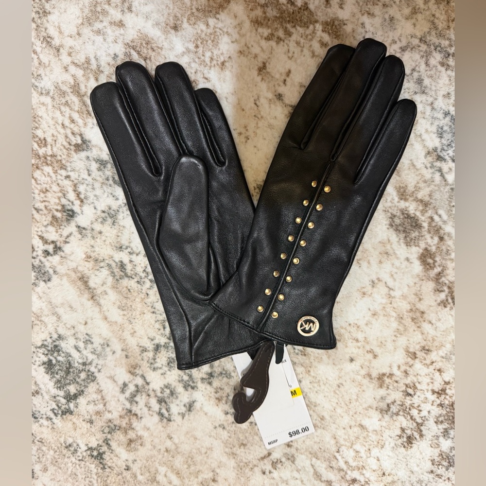 WOMENS MICHAEL KORS LEATHER GLOVES